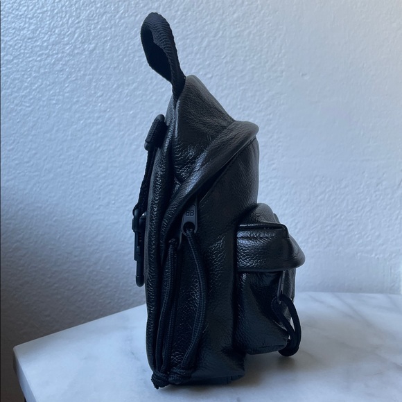 BALENCIAGA Mini Unisex Crossbody Backpack in black calfskin leather - Like New - Picture 7 of 14